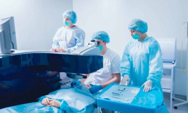 Laser,Vision,Correction.,A,Patient,And,Team,Of,Surgeons,In